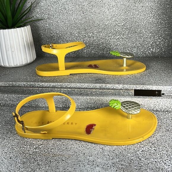 Katy Perry Scented Jelly Thong Sandals - The Geli Pineapple Shoes Size 7 - Picture 3 of 5